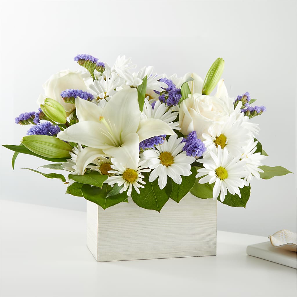 Beyond Blue Box Bouquet – Flowerland, Sioux City IA