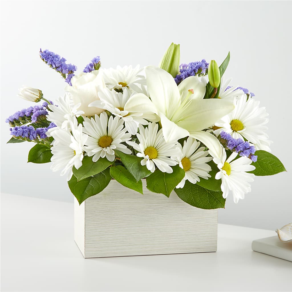 Beyond Blue Box Bouquet – Flowerland, Sioux City IA