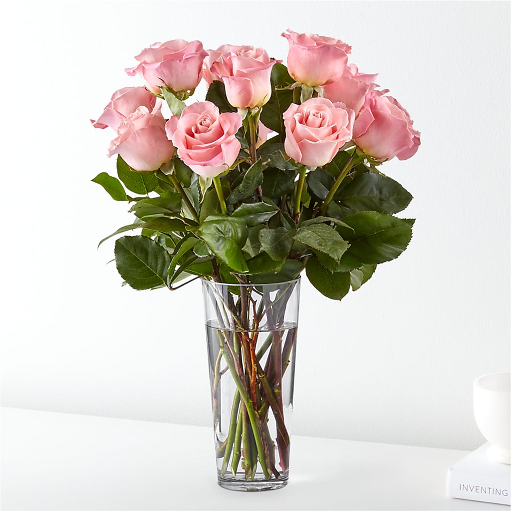 Long Stem Pink Rose Bouquet – Flowerland, Sioux City IA