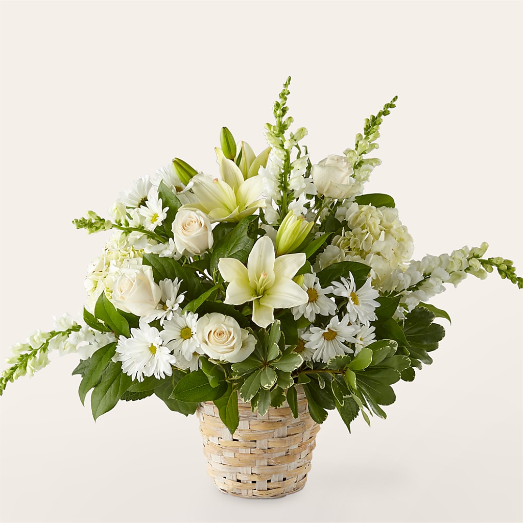 Ivory Elegance Floral Basket – Flowerland, Sioux City IA