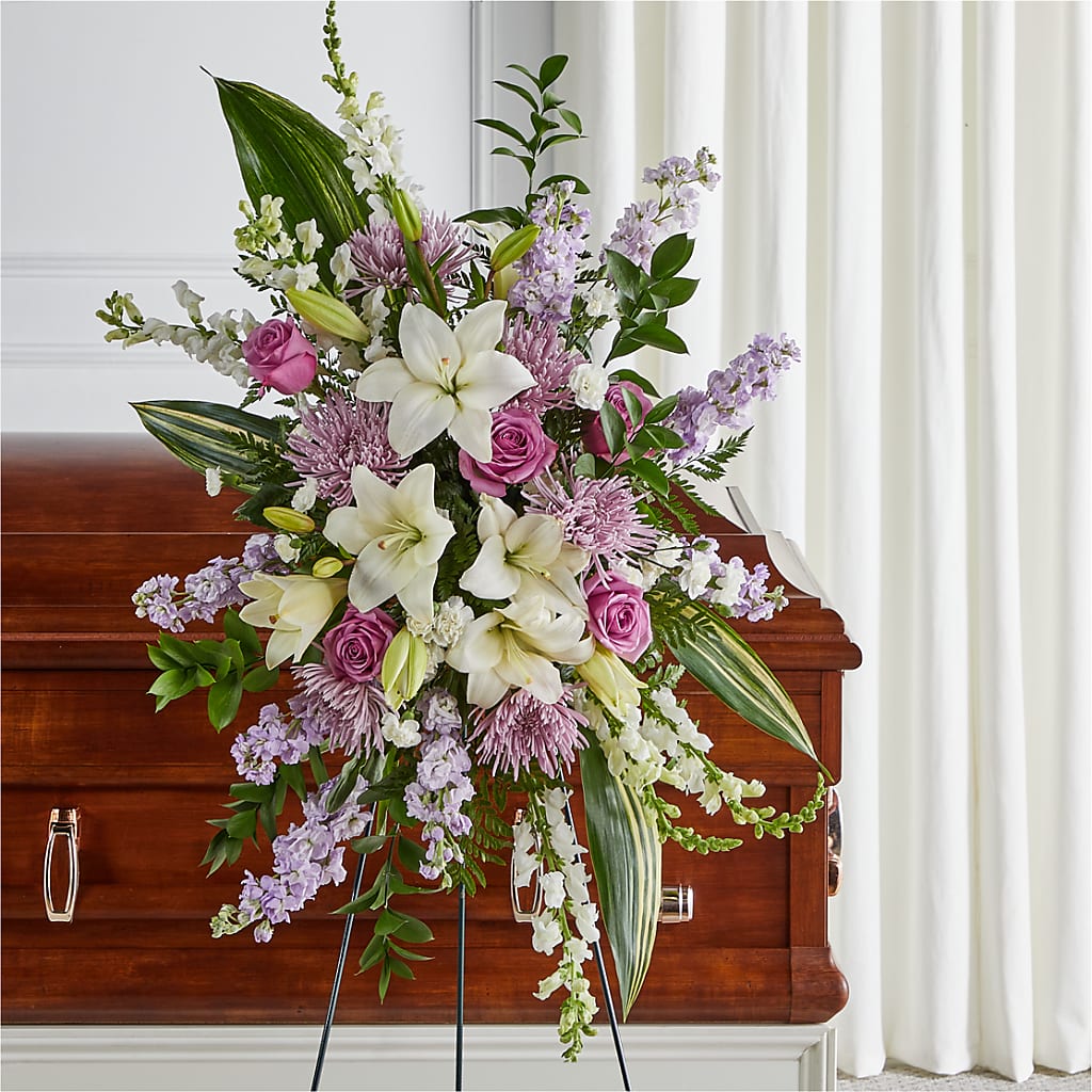 Grateful Hearts Standing Spray – Flowerland, Sioux City IA