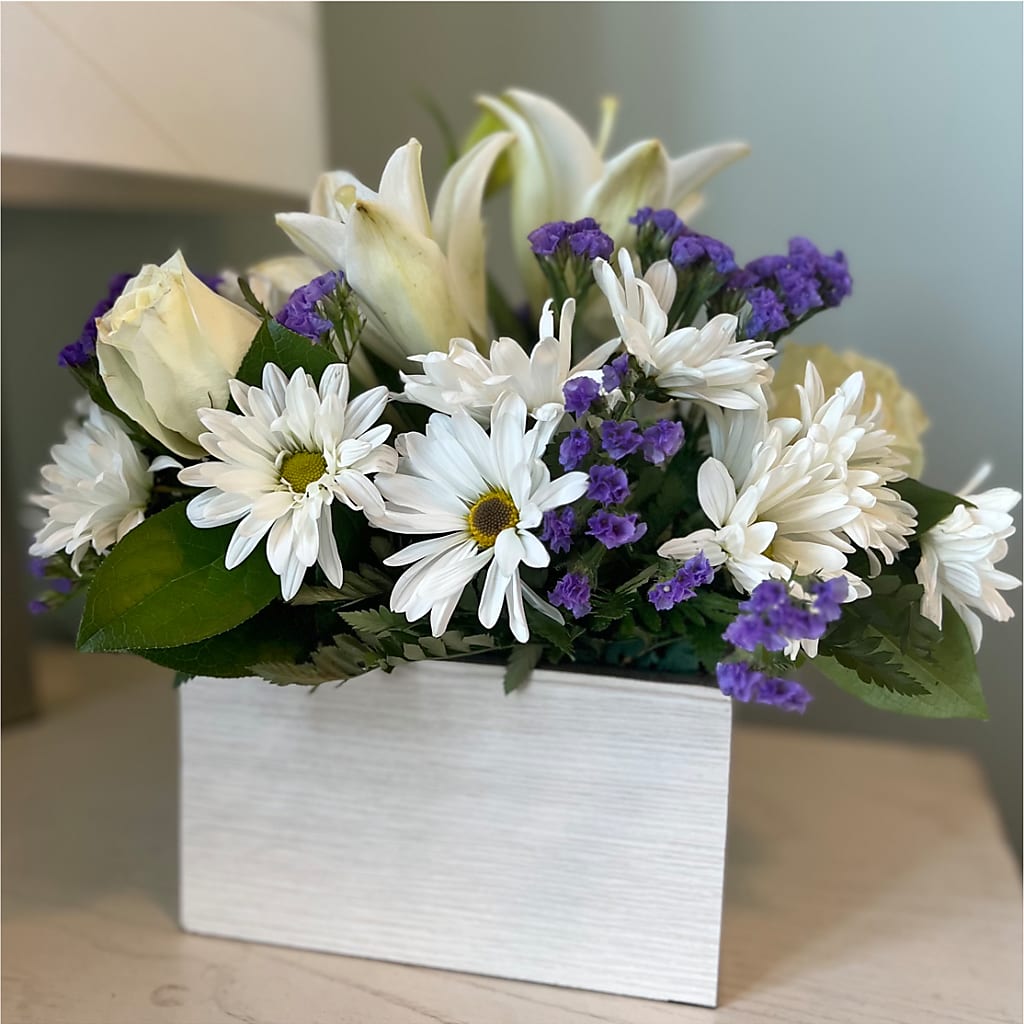 Beyond Blue Box Bouquet –  Flowerland, Sioux City IA