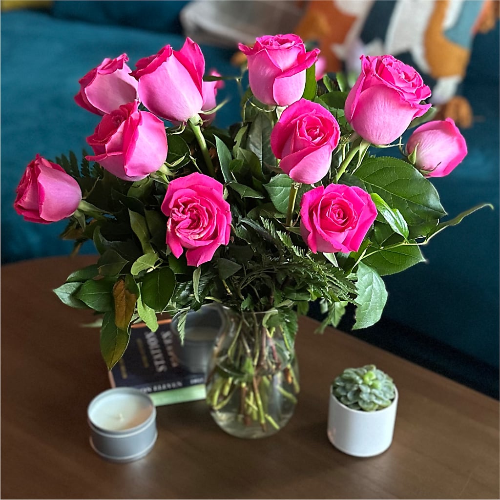 Long Stem Pink Rose Bouquet –  Flowerland, Sioux City IA